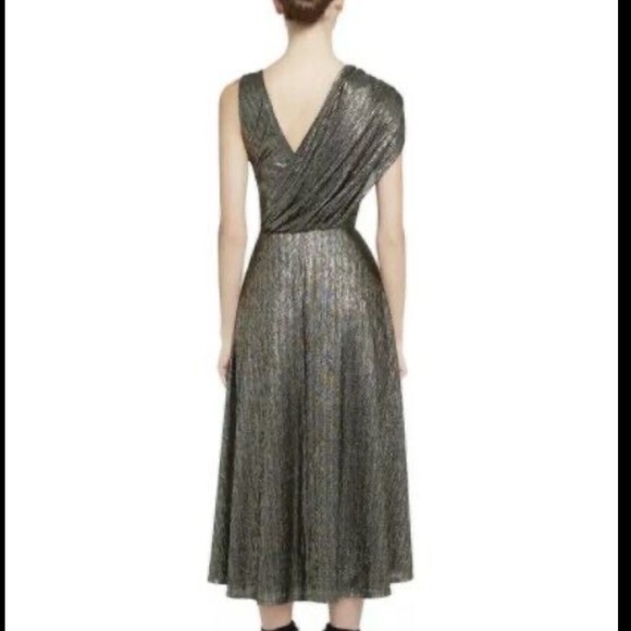 Alice + Olivia Roxy Front-Drape Midi Dress 2 - Picture 2 of 9